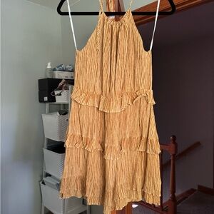 Lulu's Golden Halter Dress
